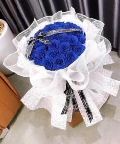 bó hoa sáp nhũ xanh