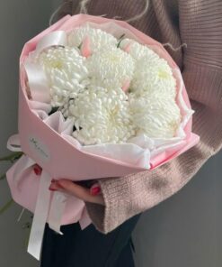 Bó hoa cúc mẫu đơn trắng