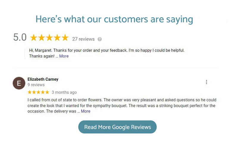 Make sure to check for reviews on social media before choosing a florist.