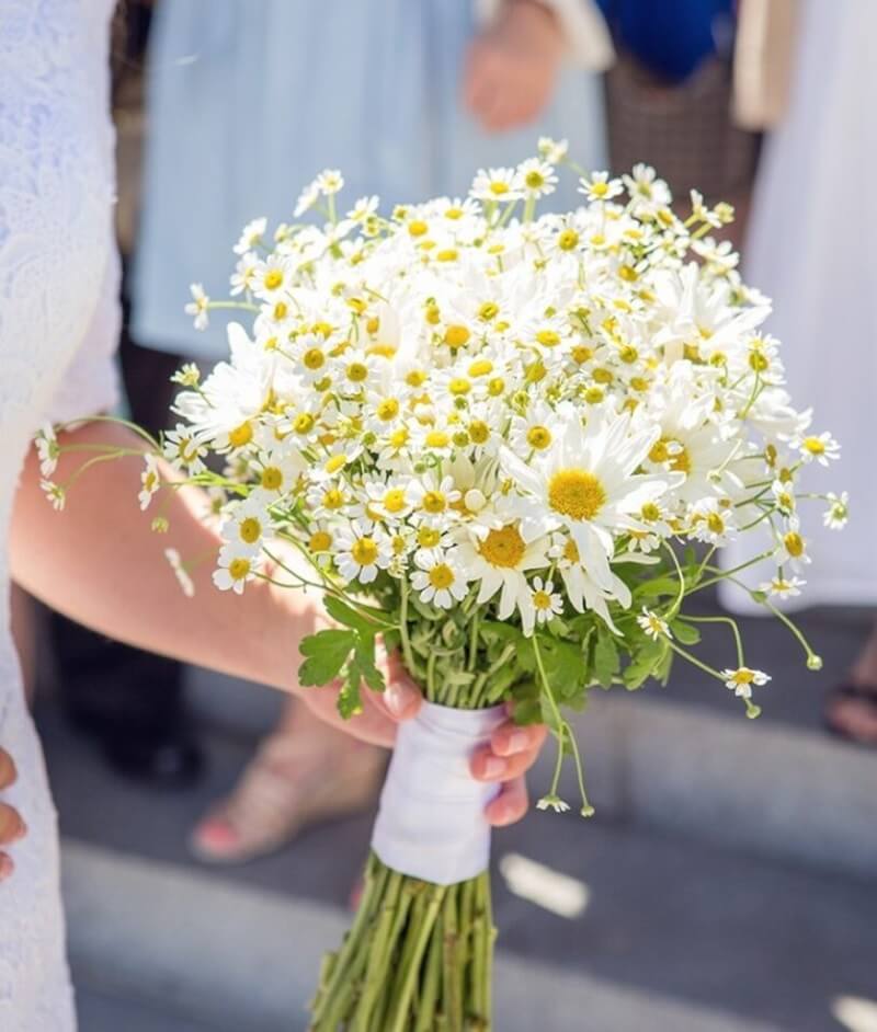 Bó hoa cưới từ cúc họa mi