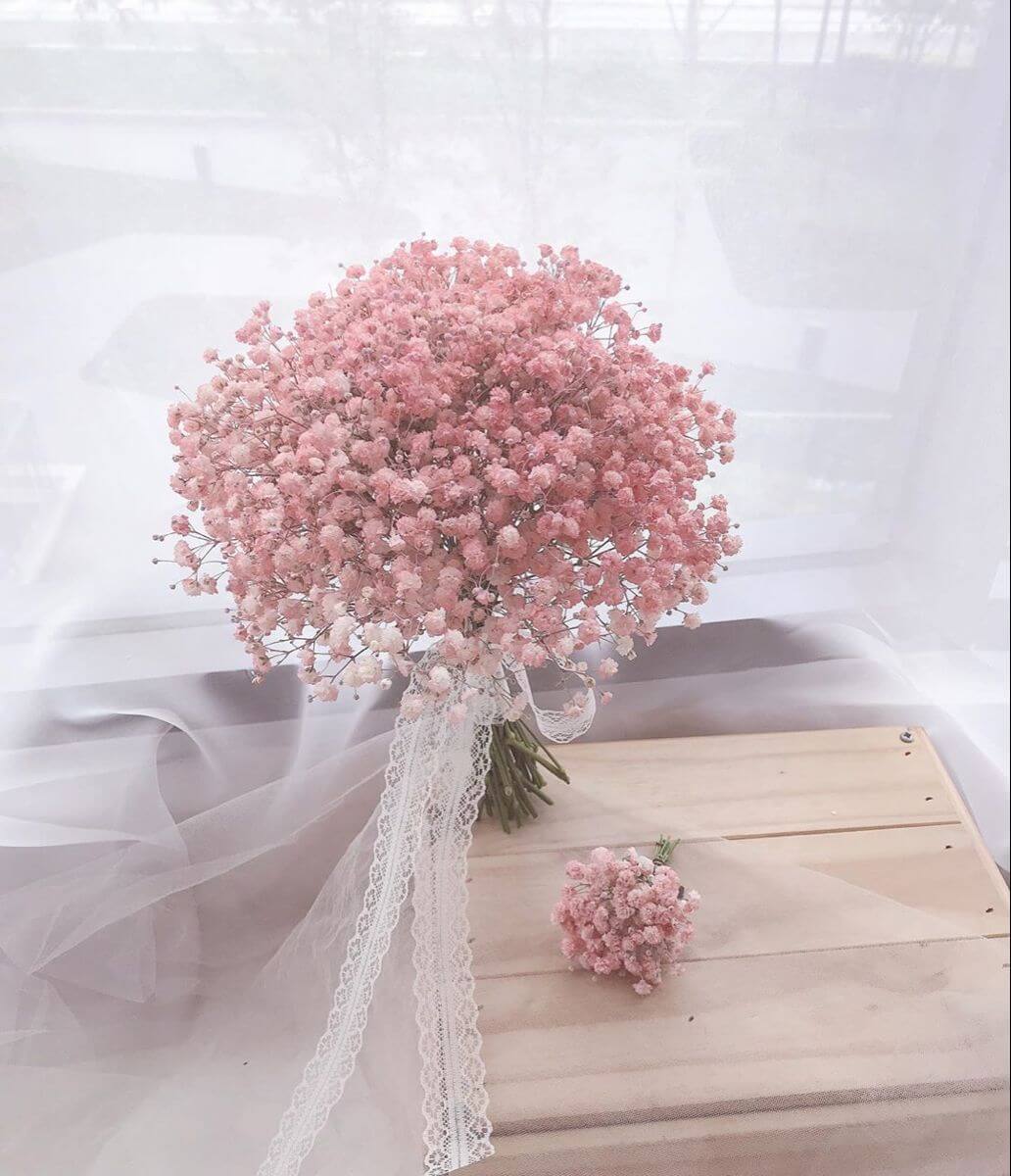 Hoa cưới bi hồng