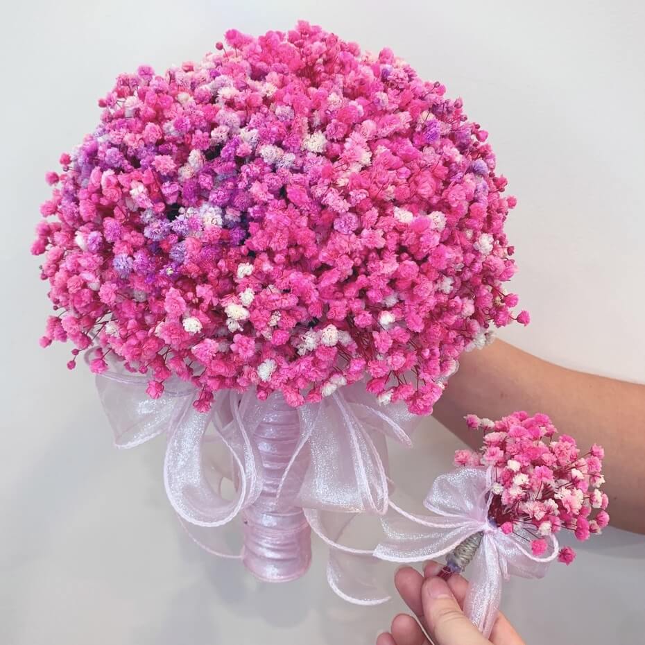 Hoa cưới bi hồng