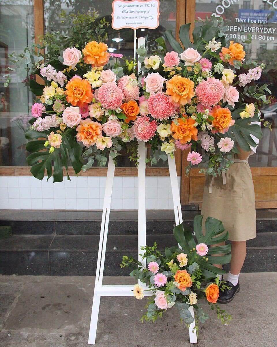 Lẵng hoa cưới 2 tầng