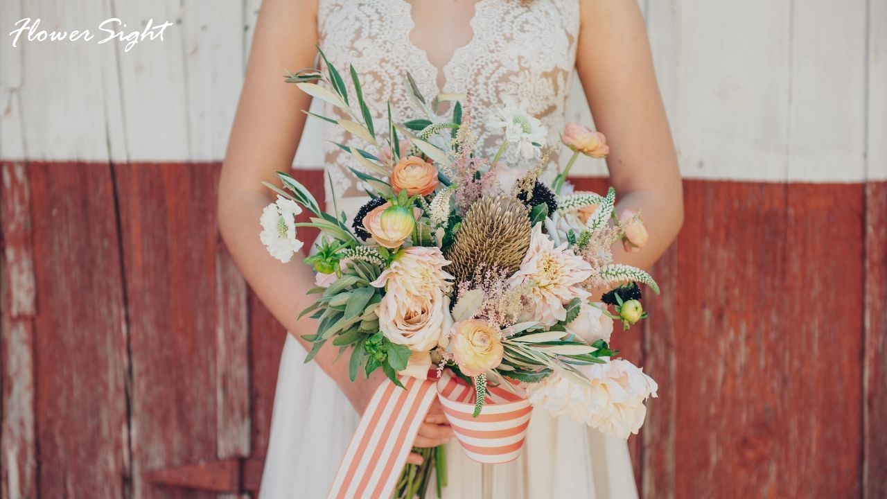 Bó hoa cưới thiết kế nhiều màu sắc