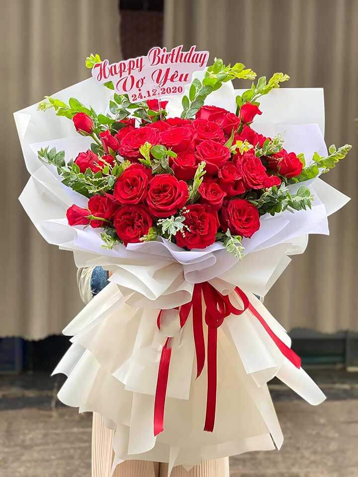 Bó hoa hồng ohara đỏ 