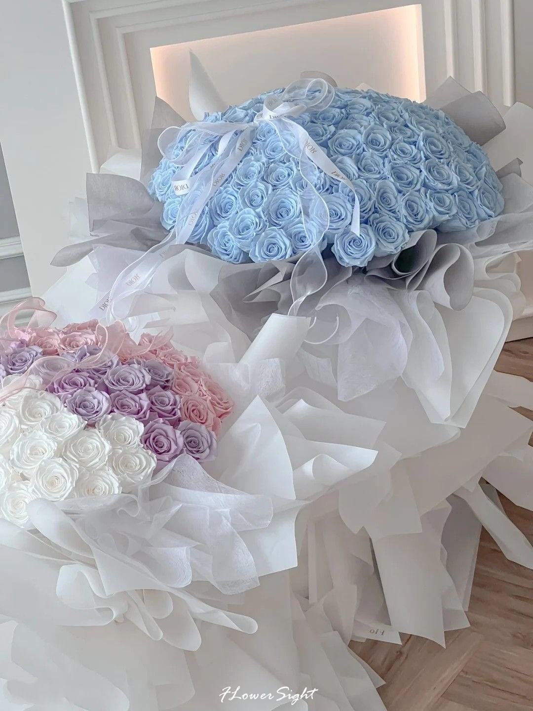 Bó hoa sáp 200 bông mau xanh