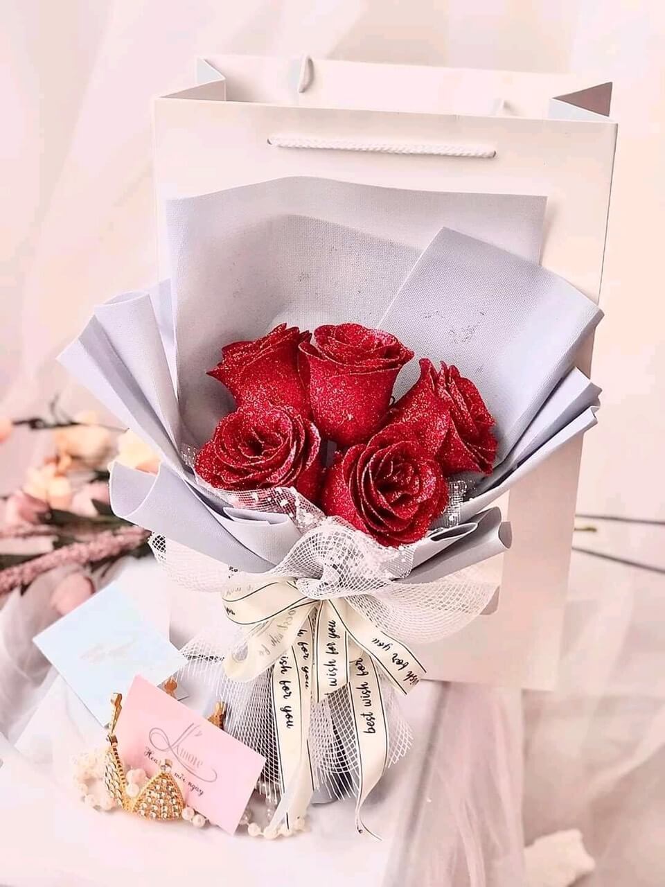 Bó hoa sáp 5 bông