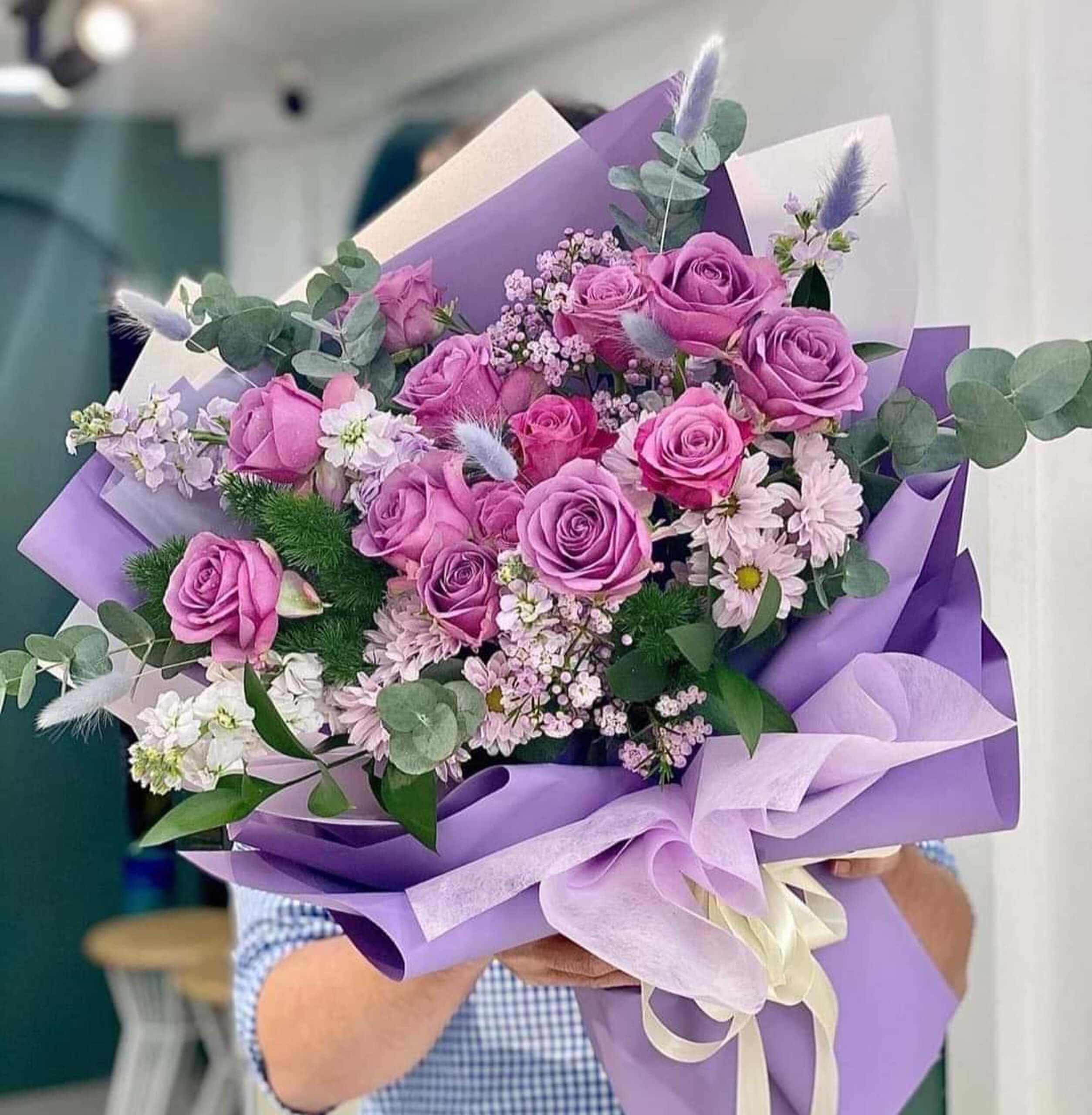 Hoa màu trắng tím