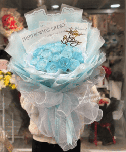 Bó hoa sáp xanh dương