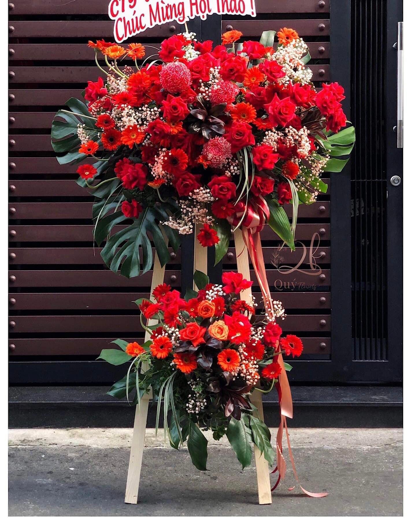 Kệ hoa chúc mừng 2 tầng