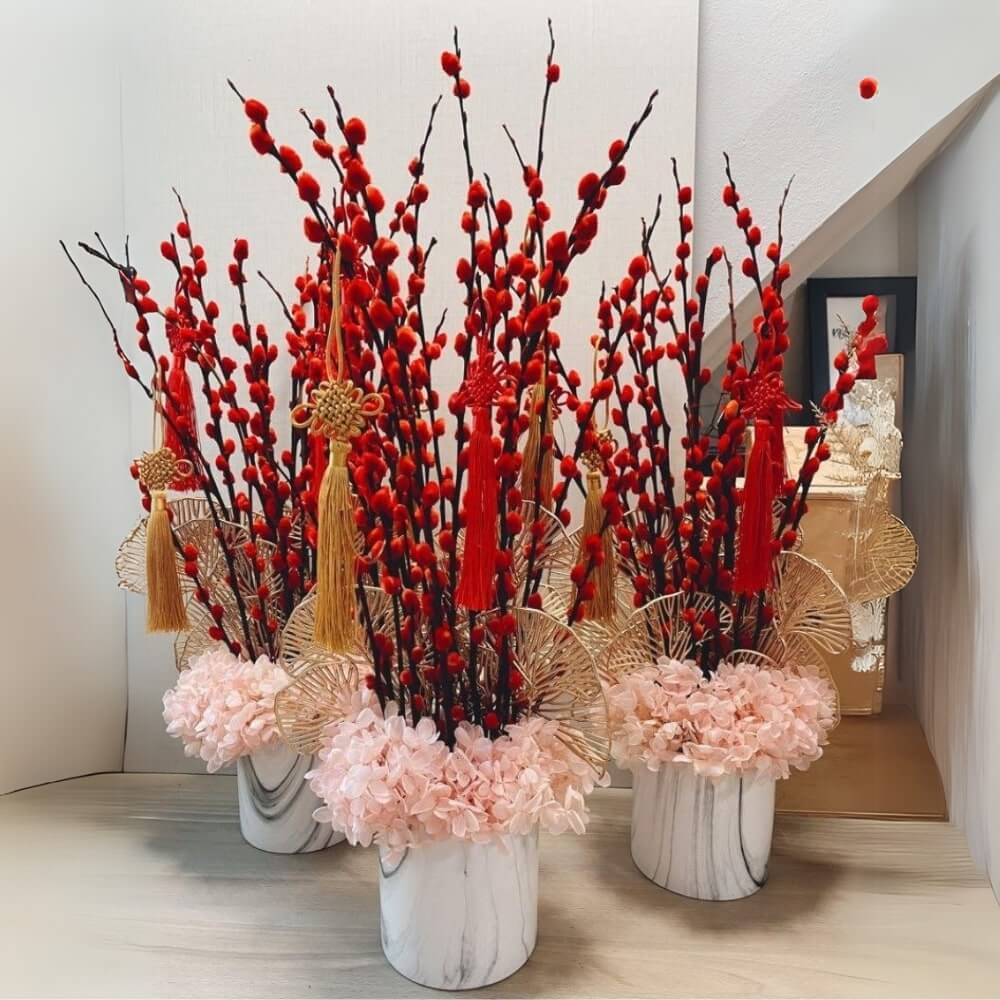 Chậu hoa tầm xuân đẹp rực rỡ, khoe sắc phù hợp với không khí ngày tết