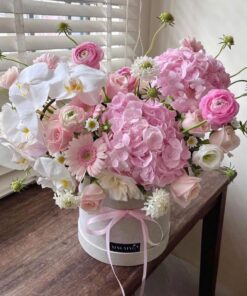 Giỏ hoa hồng tròn