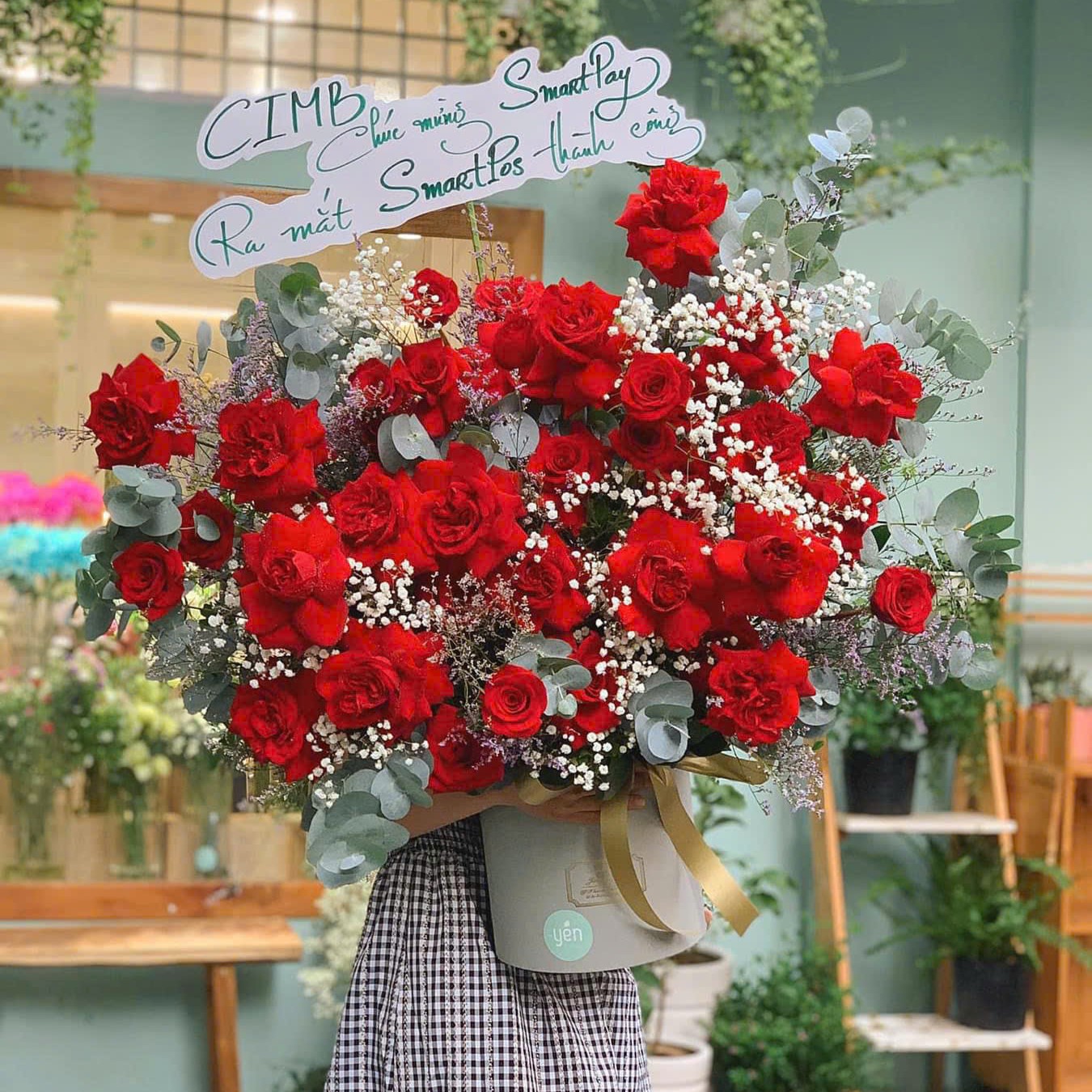 Giỏ hoa hồng baby