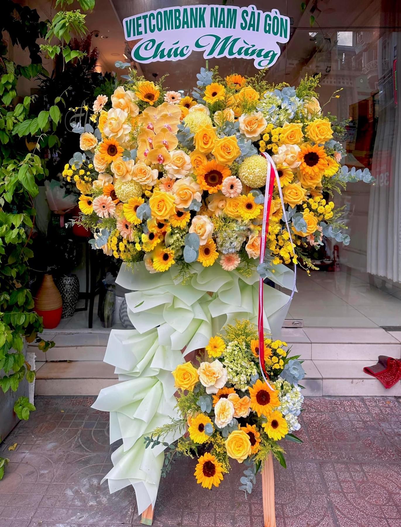 Lẵng hoa hồng 2 tầng