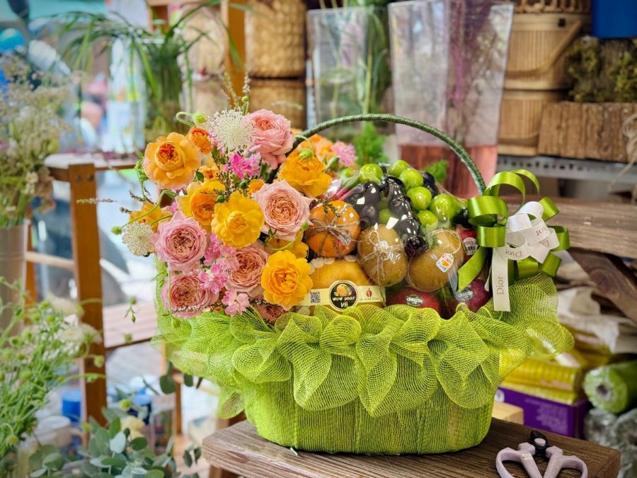 lẵng hoa trái cây