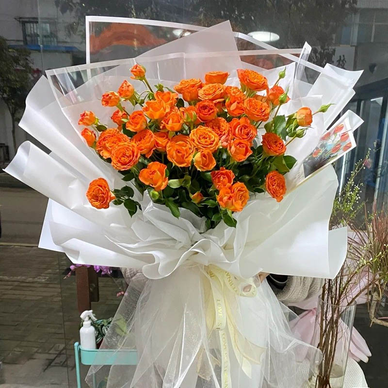 Bó hoa hồng cam giá rẻ tại tphcm