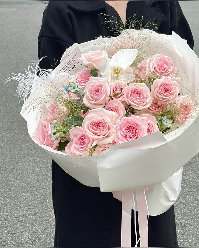 Bó hoa hồng kem đẹp