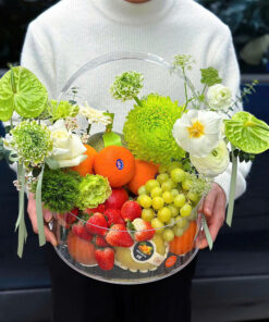 Giỏ Hoa Trái Cây Mắt biếc