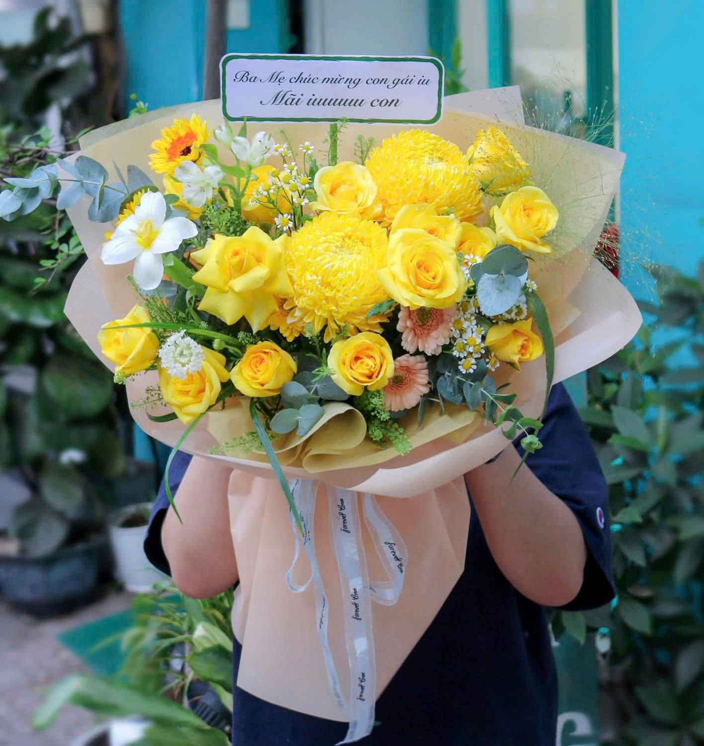 Bó hoa hồng vàng