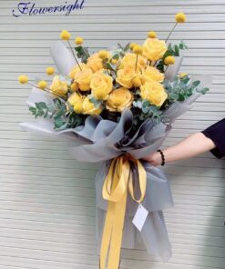 Sự Chân Thành - bh12- Bó hoa tươi hồng vàng tại Shop hoa hcm - Bó hoa Sự Chân Thành