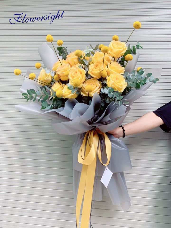 Sự Chân Thành - bh12- Bó hoa tươi hồng vàng tại Shop hoa hcm - Bó hoa Sự Chân Thành