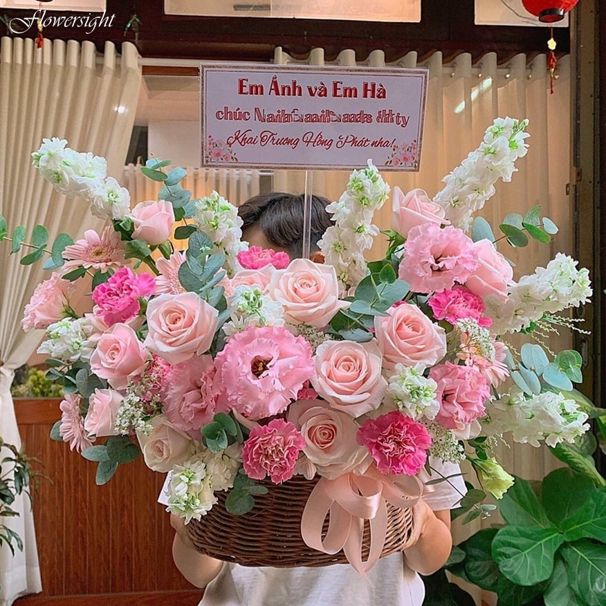 giỏ hoa vạn sự may mắn