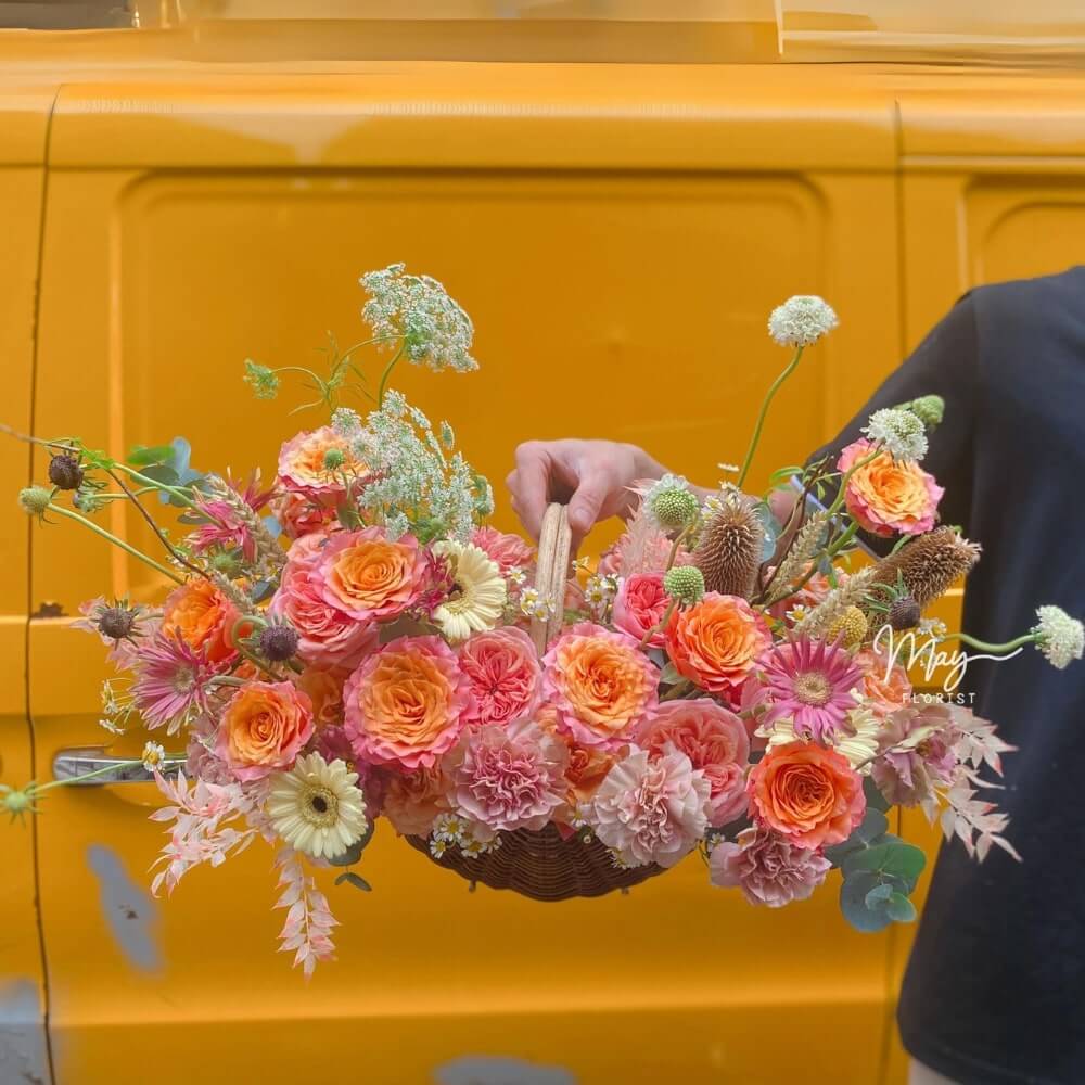 Giỏ hoa tươi Sớm mai yêu đời GH-034