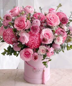 giỏ hoa tươi tông màu hồng Tình đầu