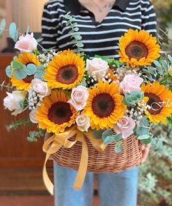 giỏ hoa hướng dương Vui mừng
