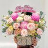giỏ hoa tươi hoa hồng cúc mẫu đơn Bản hoà tấu