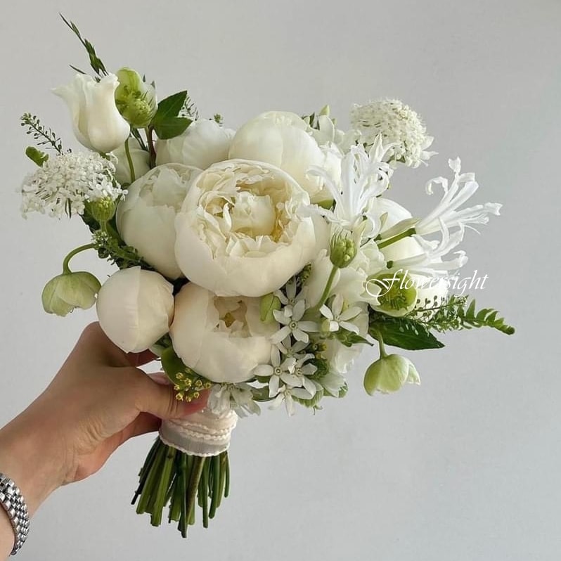 hoa cưới hồng trắng