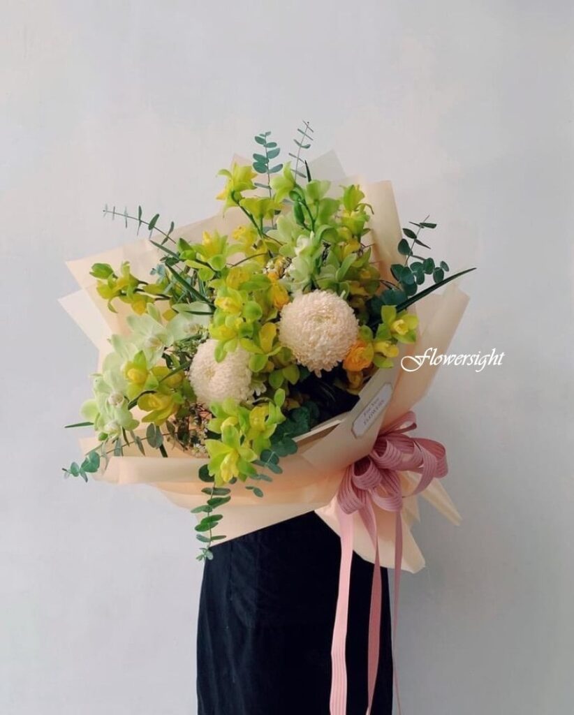 Mẫu bó hoa lan được thiết kế bởi FlowerSight