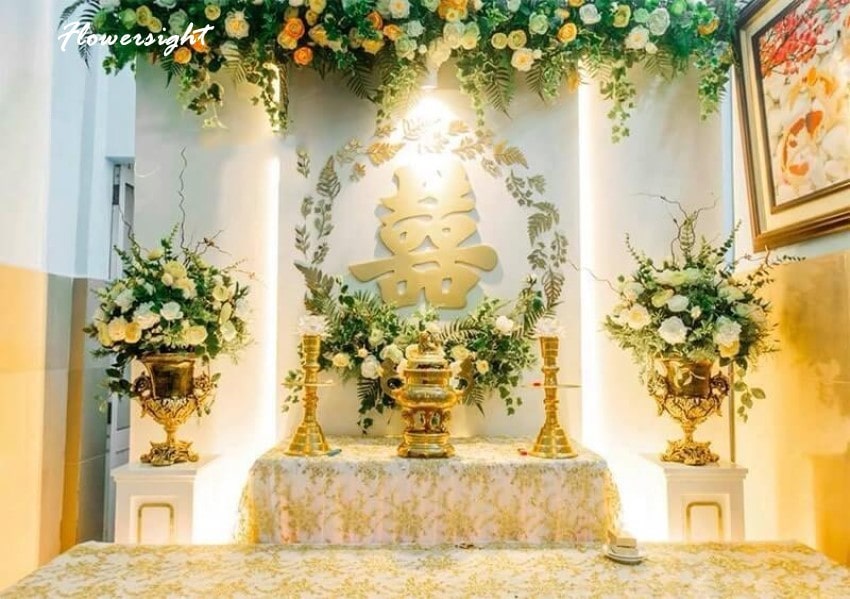 Mẫu hoa chưng bàn thờ 3