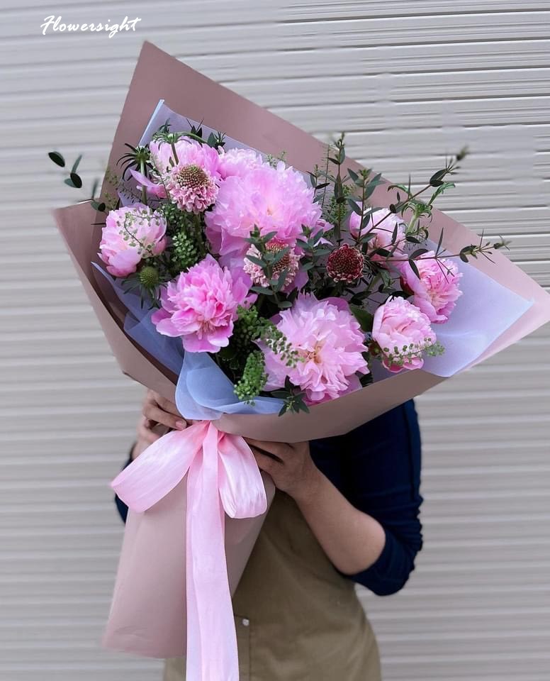 Mẫu hoa mẫu đơn bó đơn giản