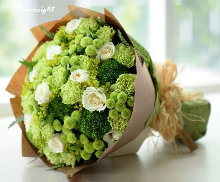 FlowerSight chuyên cung cấp bó hoa hồng xanh lá cây tươi hàng đầu Việt Nam