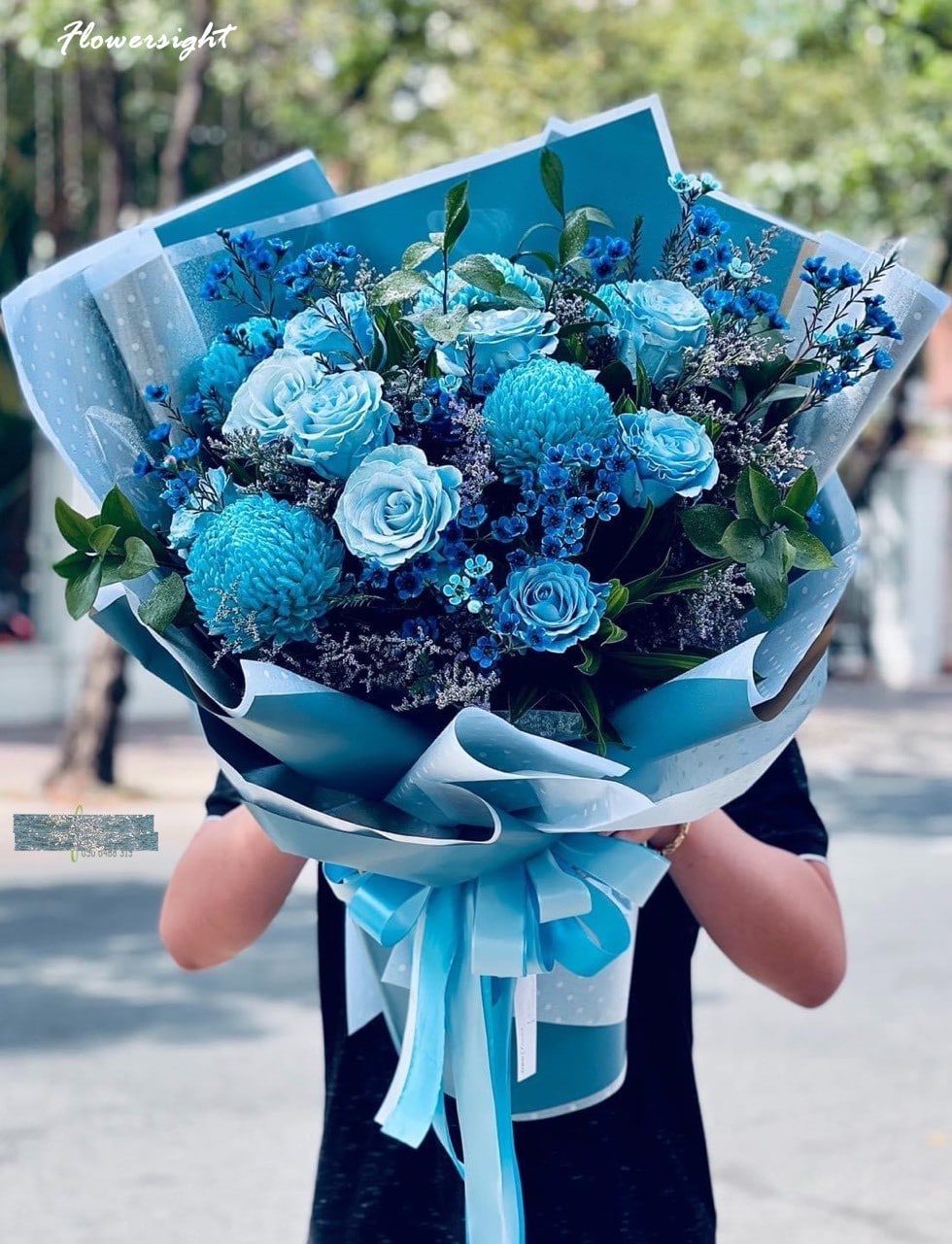 Bó Hoa hồng xanh dương