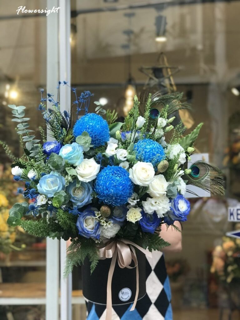 Lẵng hoa mẫu đơn