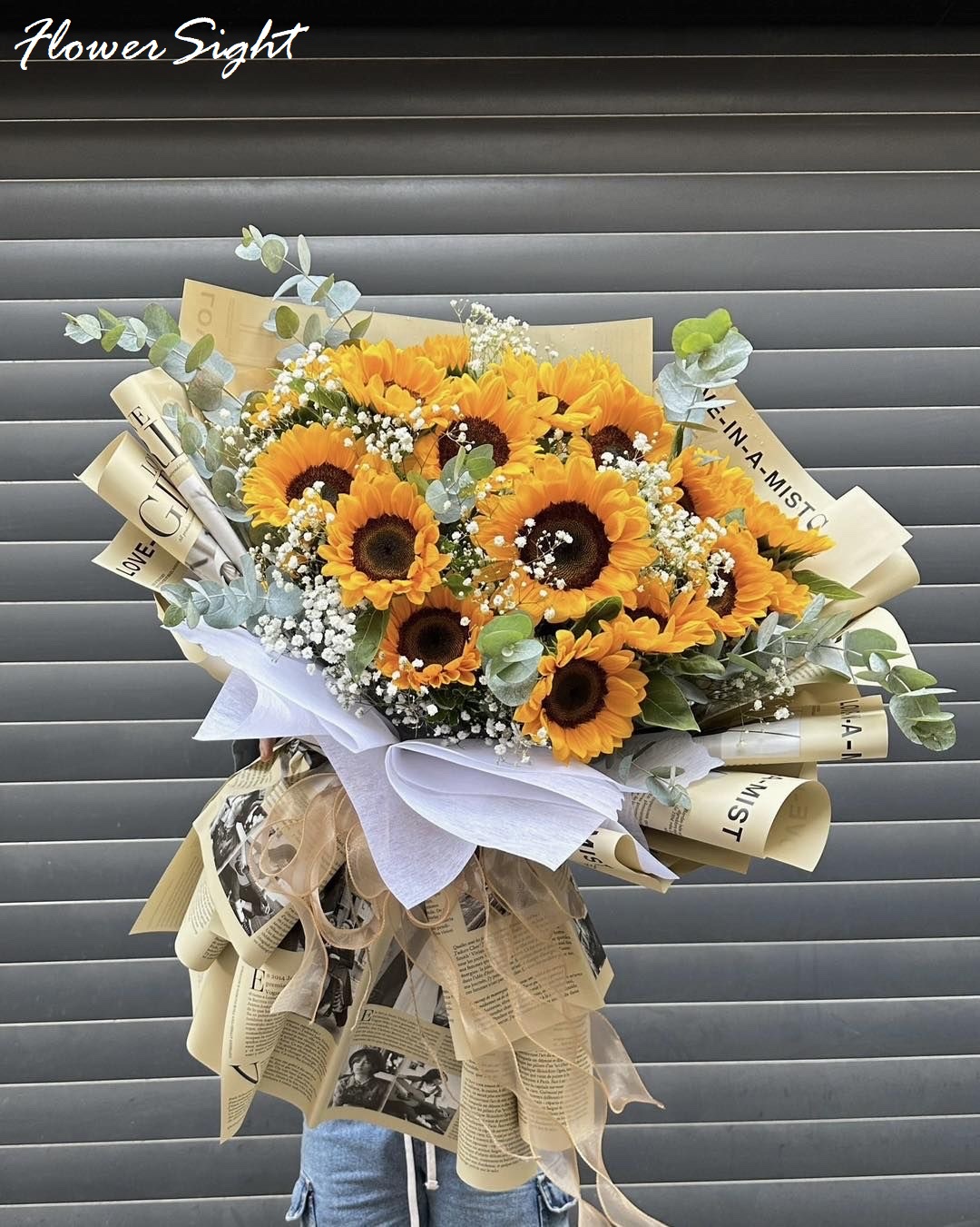 Hoa baby tốt nghiệp kết hợp cùng hoa hướng dương ý nghĩa