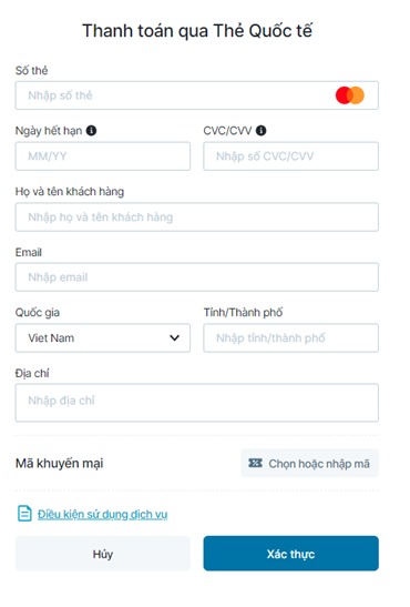 mua hoa qua JCb, master, Visa