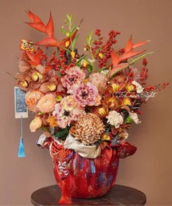 Hộp hoa chúc mừng năm mới "Mừng Xuân Phát Tài"