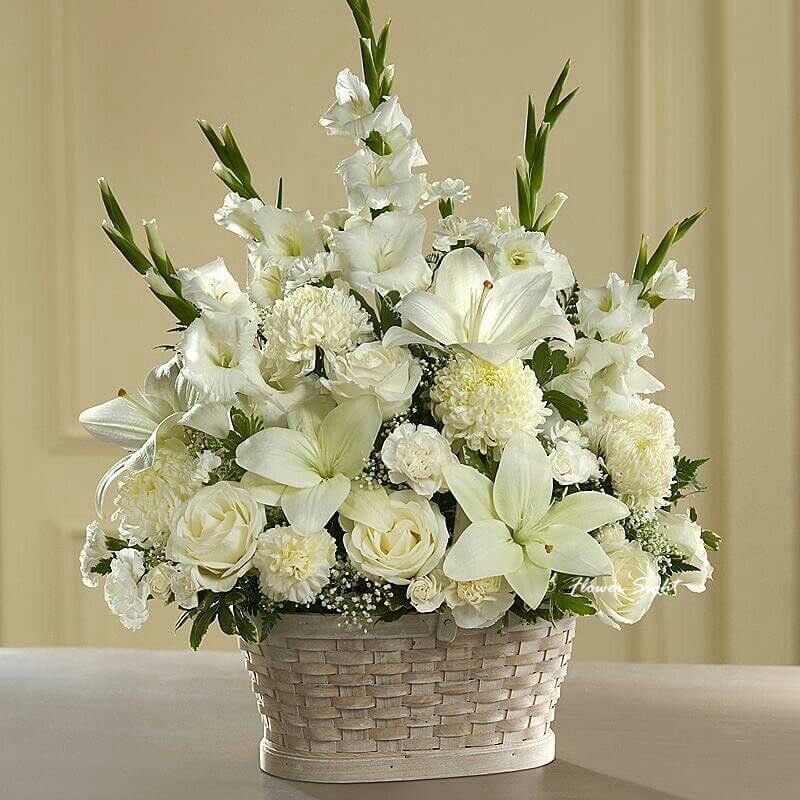 giỏ hoa đám tang bầu dục