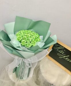 Bó hoa sáp xanh lá cây