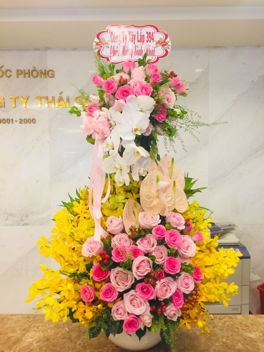 Lẵng hoa hồng 2 tầng đẹp