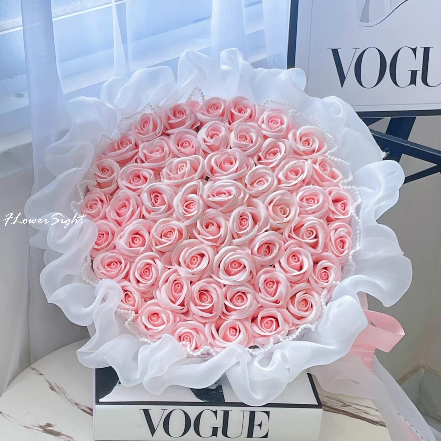 Bó hoa sáp hồng tỏ tình