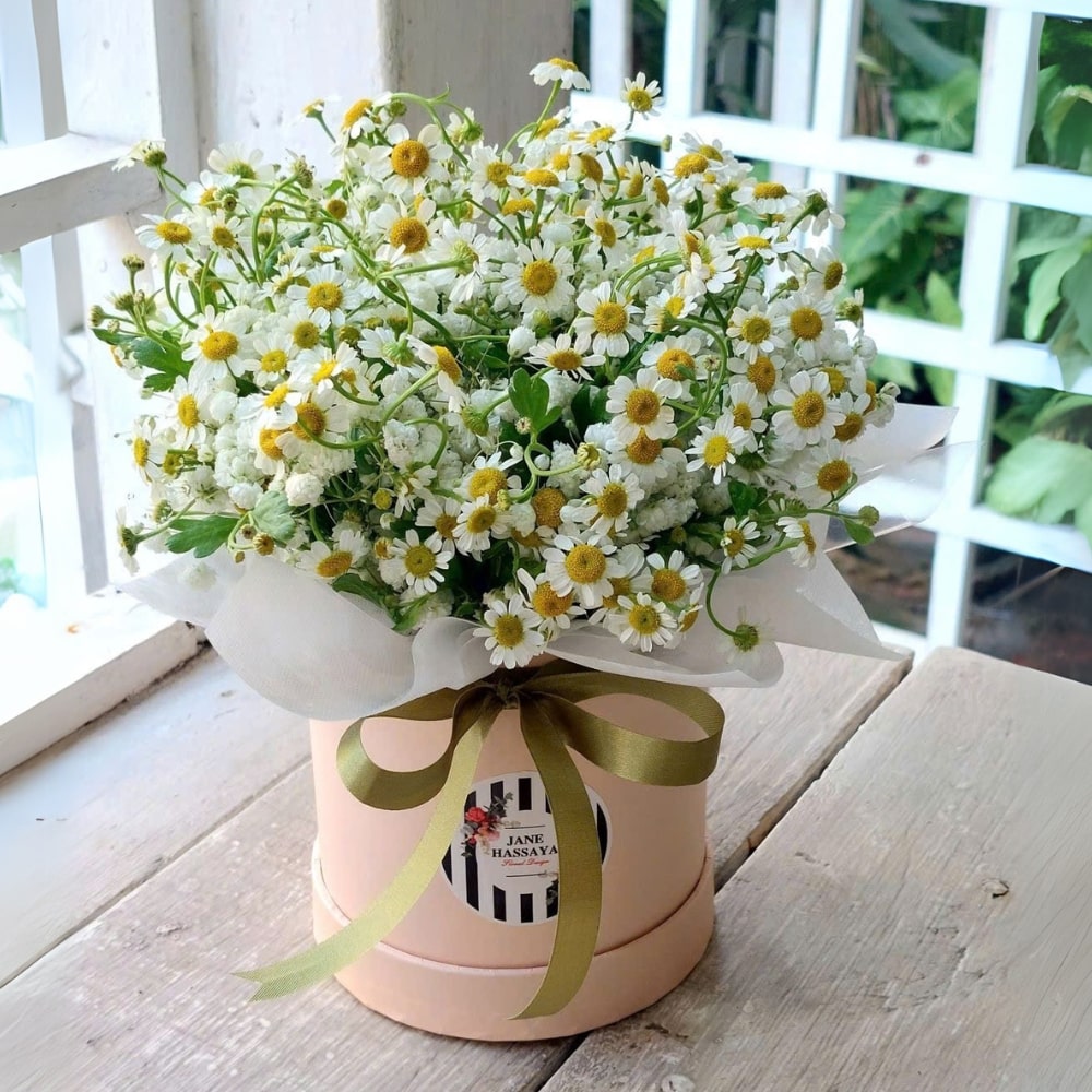 Giỏ hoa hồng tròn