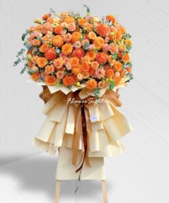 Kệ hoa khai trương màu cam