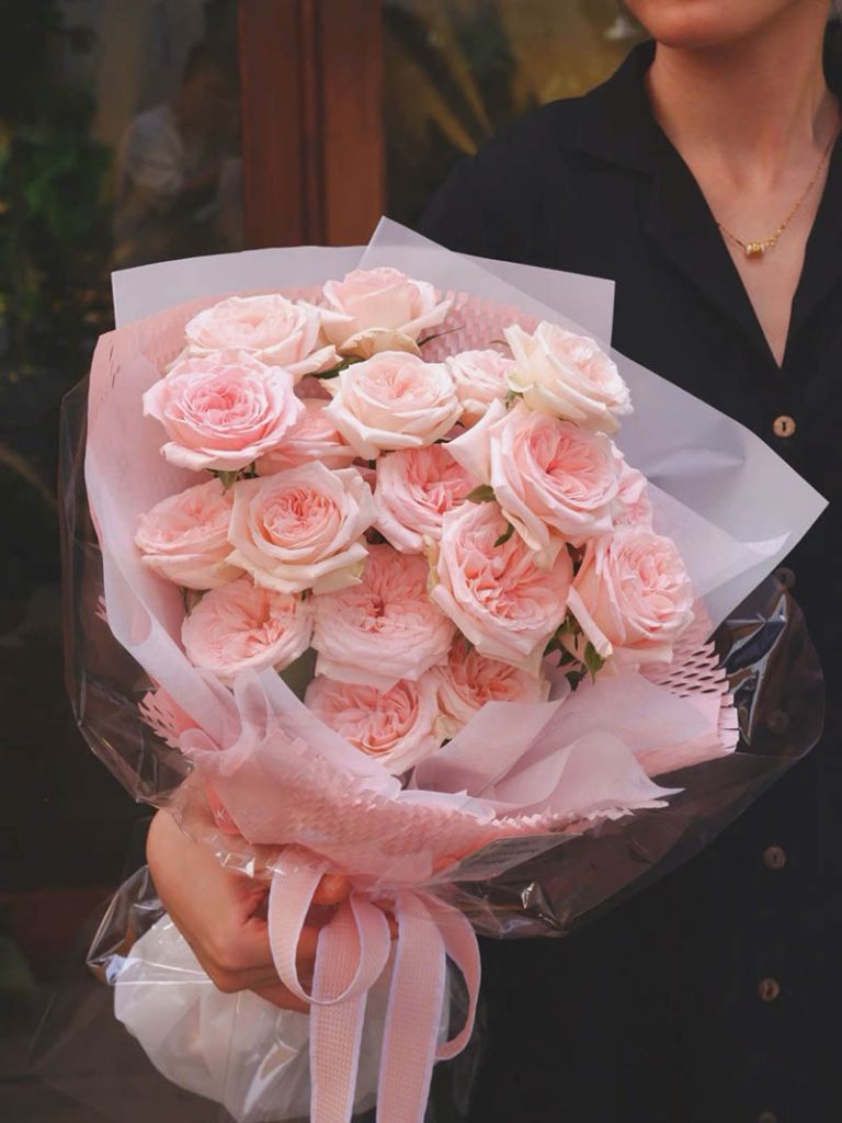 Bó hoa hồng ohara màu hồng