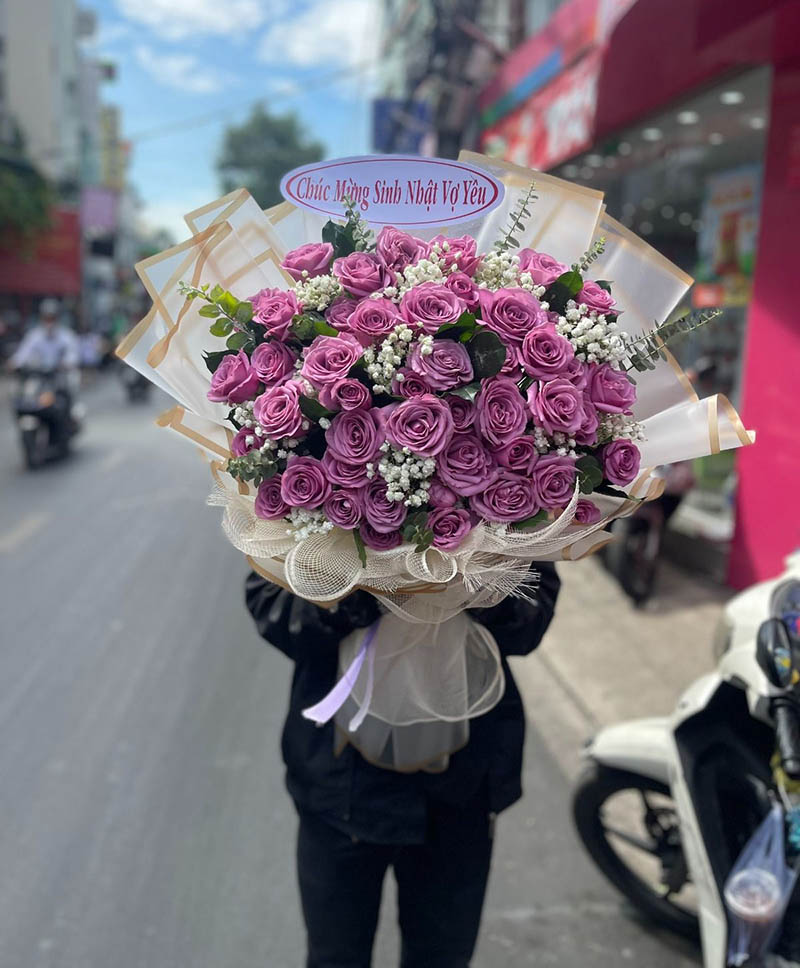 Bó hoa hồng tím tại tphcm